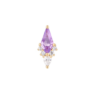 Afterglow - Amethyst - Threadless End Threadless Ends Buddha Jewelry Yellow Gold  