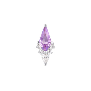 Afterglow - Amethyst - Threadless End Threadless Ends Buddha Jewelry White Gold  