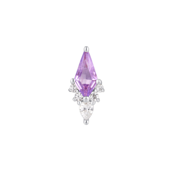 Afterglow Threadless End with Amethyst Threadless Ends Buddha Jewelry 14k White Gold