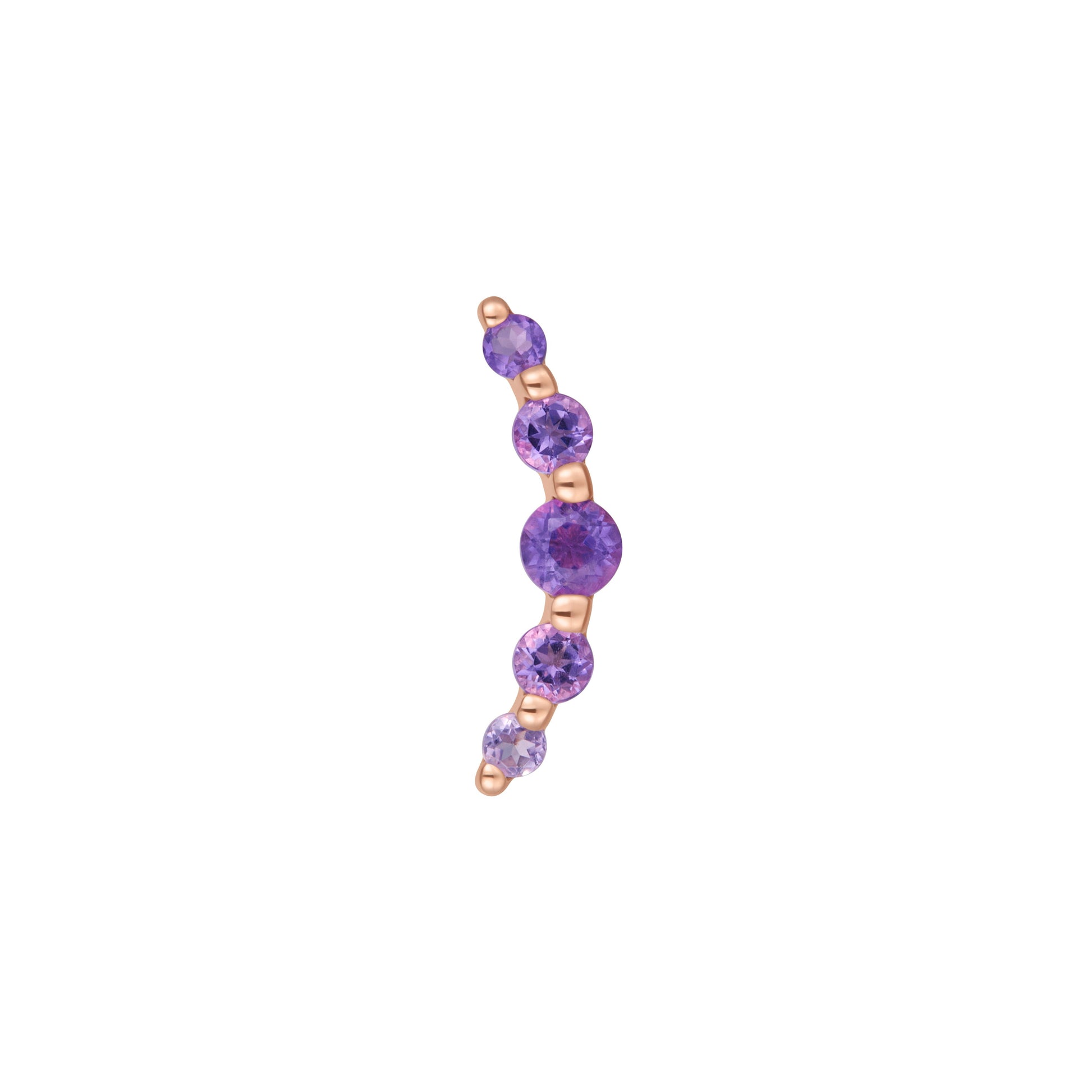 Eternal Threadless End with Amethyst Threadless Ends Buddha Jewelry 14k Rose Gold