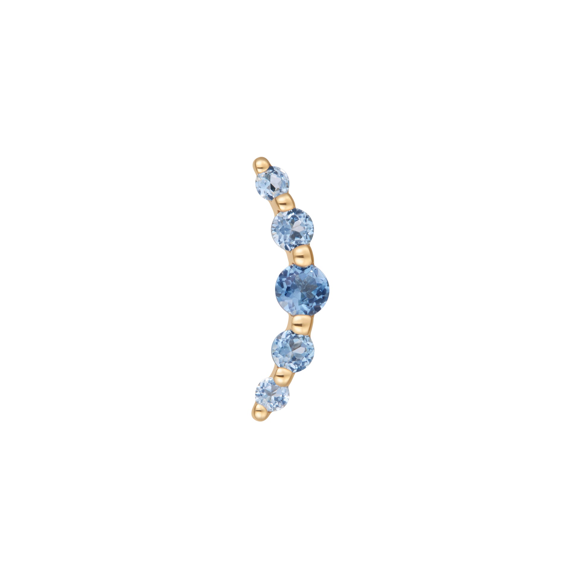 Eternal Threadless End with London Blue Topaz Threadless Ends Buddha Jewelry 14k Yellow Gold