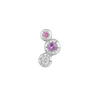 Dig It - Amethyst + Pink Sapphire + White Topaz - Threadless End Threadless Ends Buddha Jewelry White Gold  
