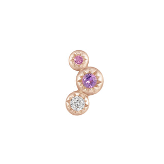 Dig It - Amethyst + Pink Sapphire + White Topaz - Threadless End Threadless Ends Buddha Jewelry Rose Gold  