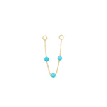 APP-3 Bead Chain with Turquoise Chains Buddha Jewelry 14k Yellow Gold