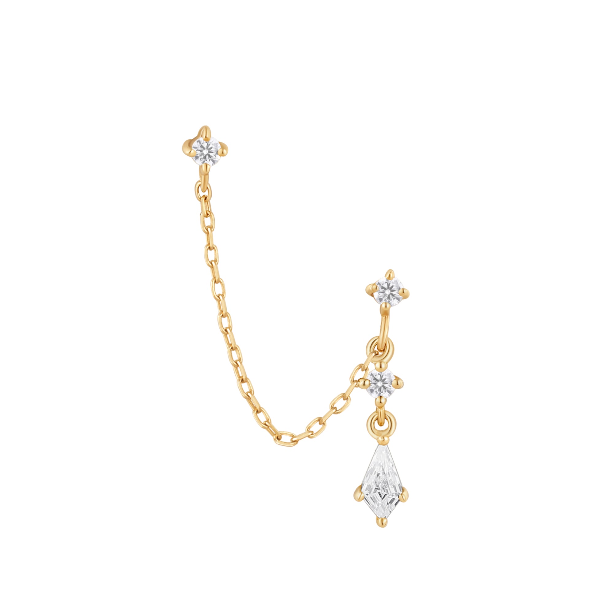 Flaunt Threadless End with CZ Threadless Ends Buddha Jewelry 14k Yellow Gold