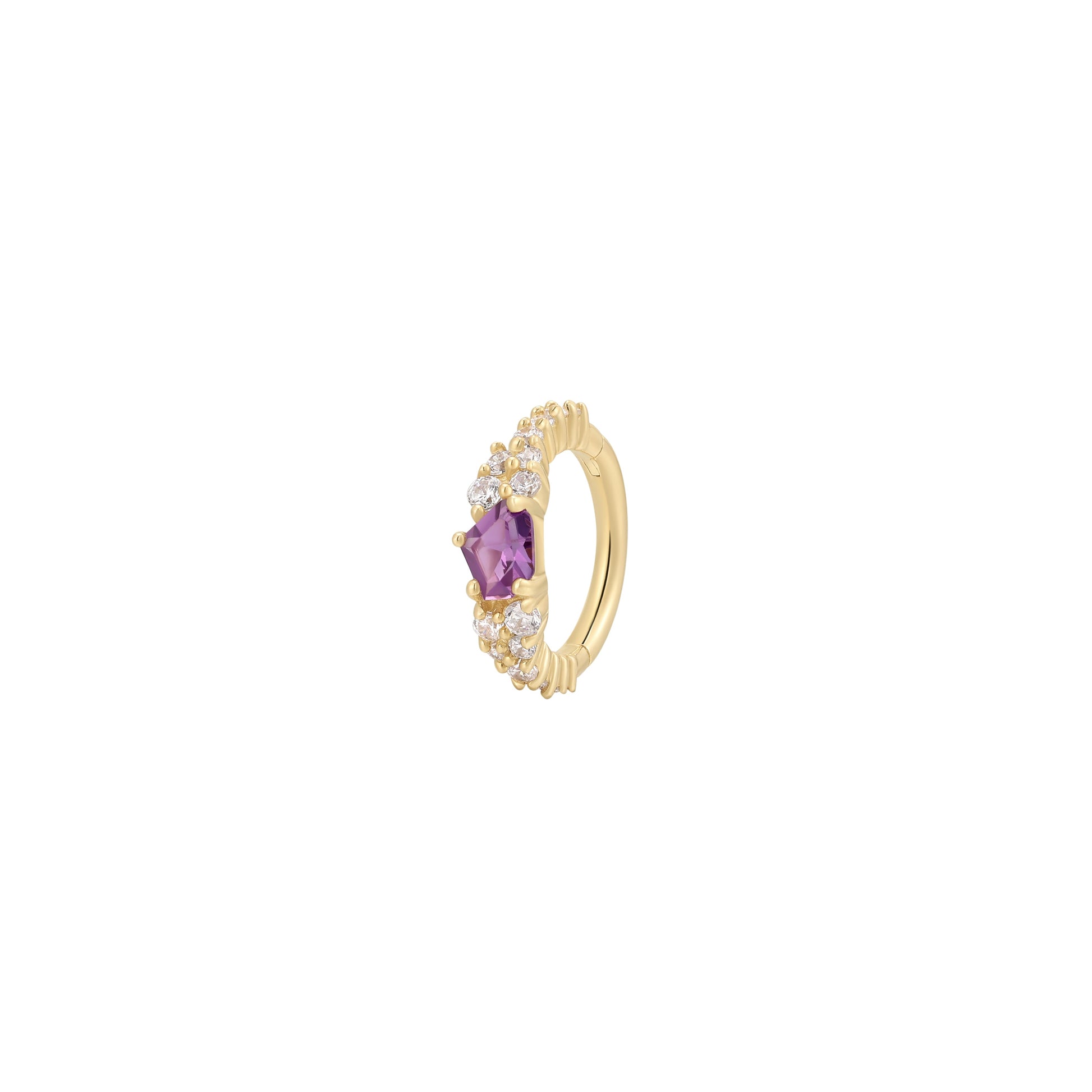 Inspiration Clicker with Amethyst Clickers Buddha Jewelry 14k Yellow Gold