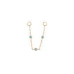APP-3 Bezel Bead Chain with London Blue Topaz Chains Buddha Jewelry 14k Yellow Gold