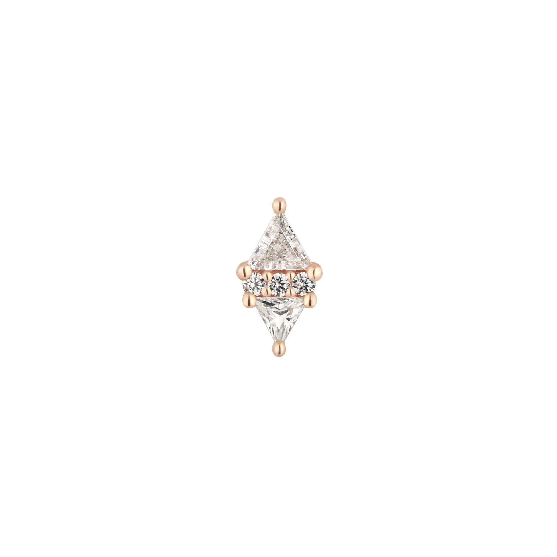 Le Tigre Threadless End with CZ Threadless Ends Buddha Jewelry 14k Rose Gold