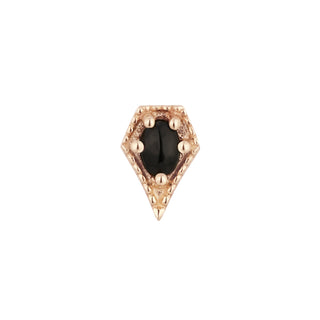 Cadence - Black Spinel - Threadless End Threadless Ends Buddha Jewelry Rose Gold  