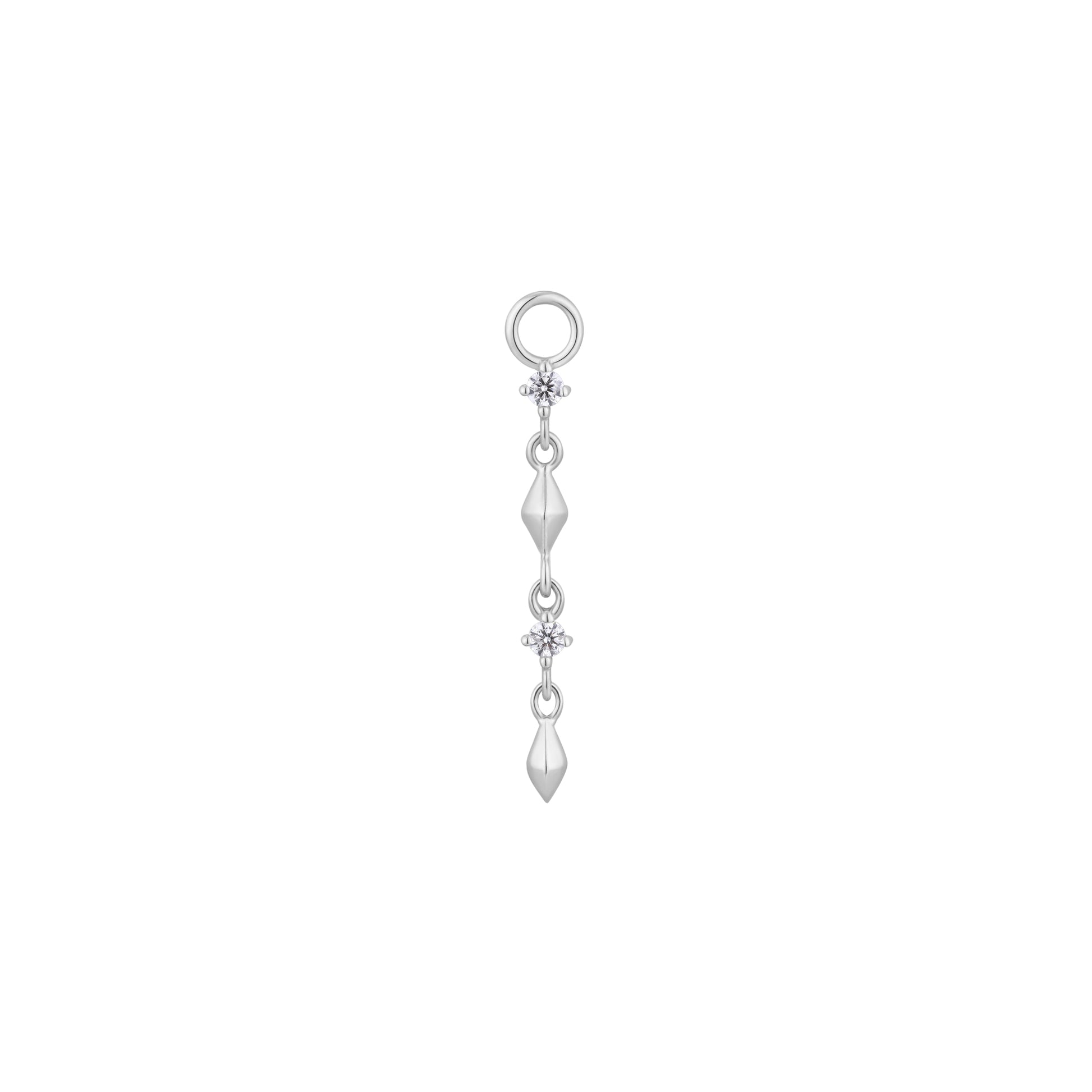 Ischia Charm with CZ Charms Buddha Jewelry 14k White Gold