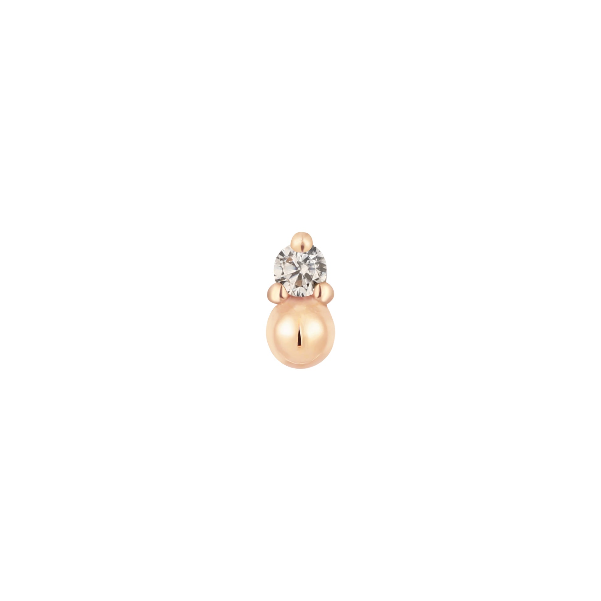 Babe Threadless End with CZ Threadless Ends Buddha Jewelry 14k Rose Gold