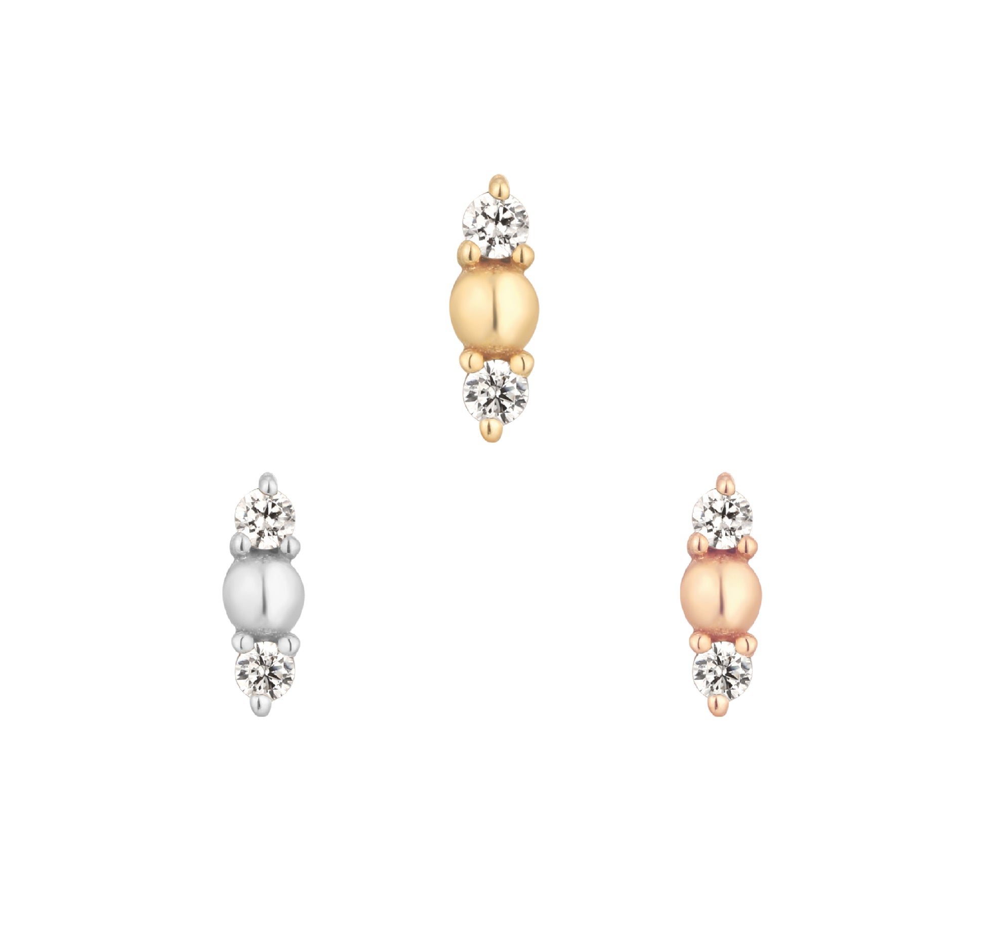 Crushing Threadless End with CZ Threadless Ends Buddha Jewelry