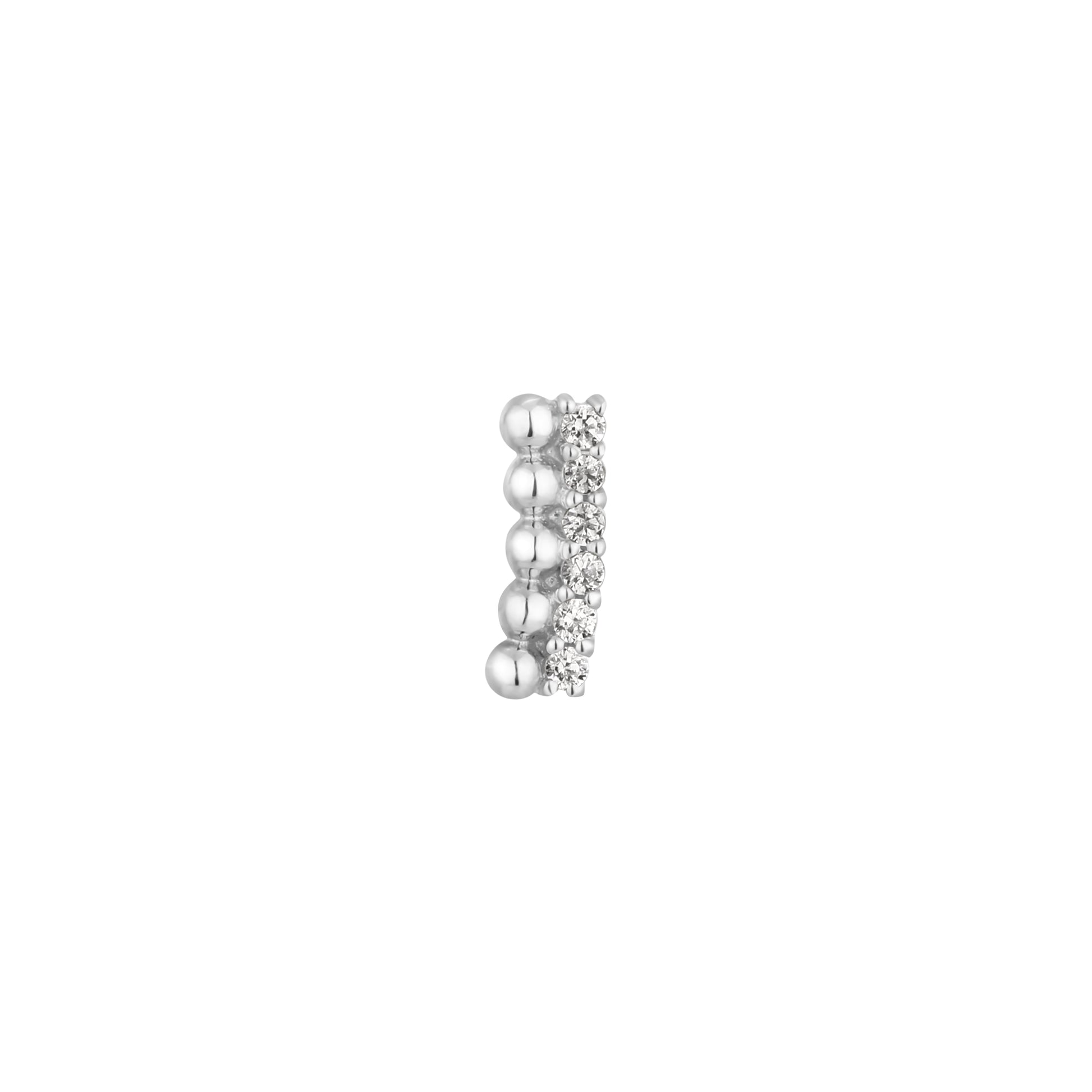 Prophesy Threadless End with CZ Threadless Ends Buddha Jewelry 14k White Gold