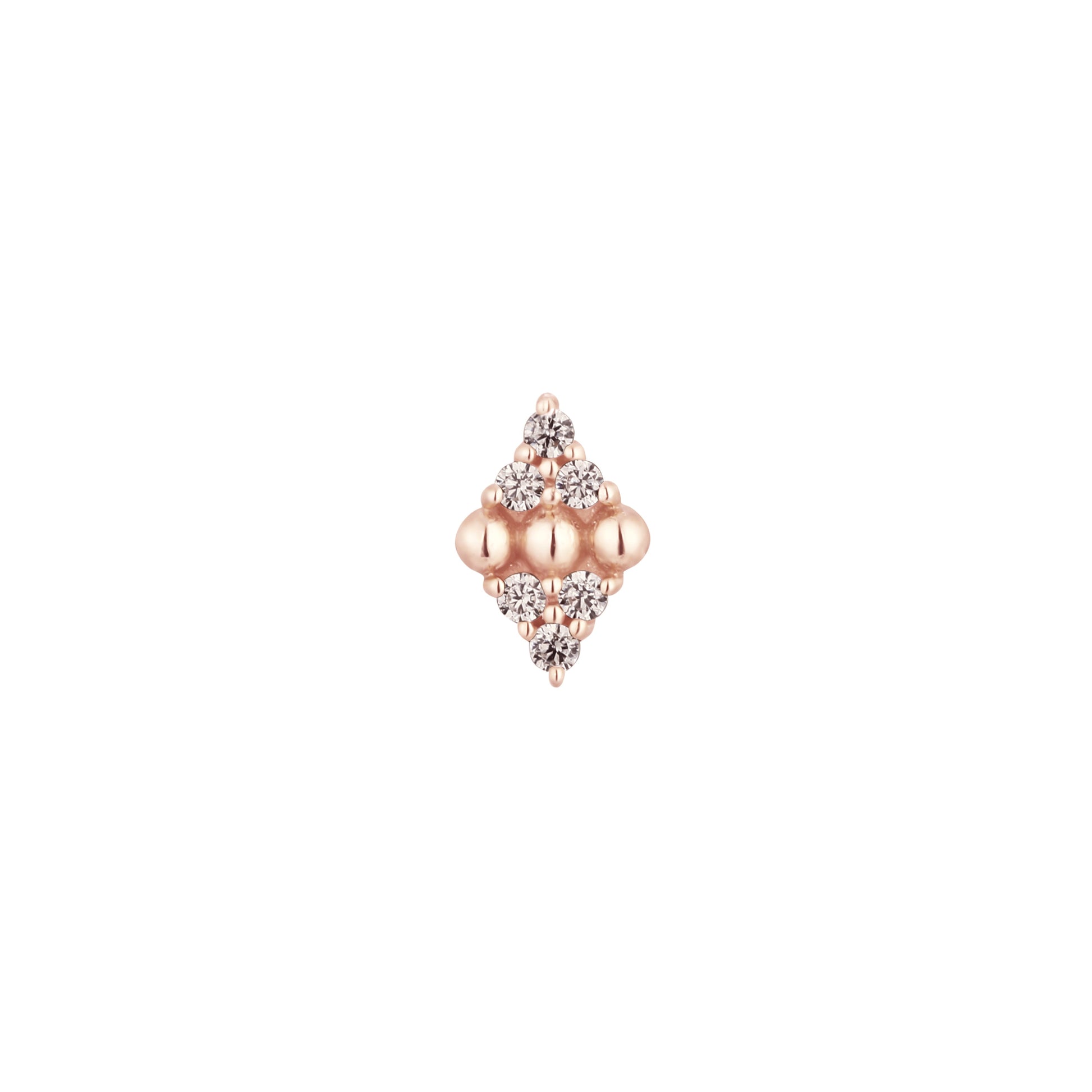 Lustre Threadless End with CZ Threadless Ends Buddha Jewelry 14k Rose Gold