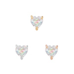 Heart Threadless End with Rainbow Moonstone Threadless Ends Buddha Jewelry