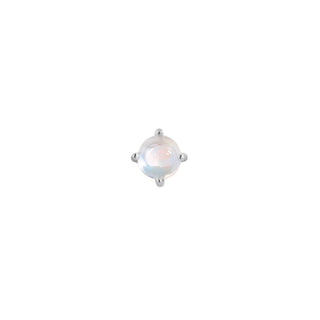 Rainbow Moonstone Prong - Threadless End Threadless Ends Buddha Jewelry White Gold  