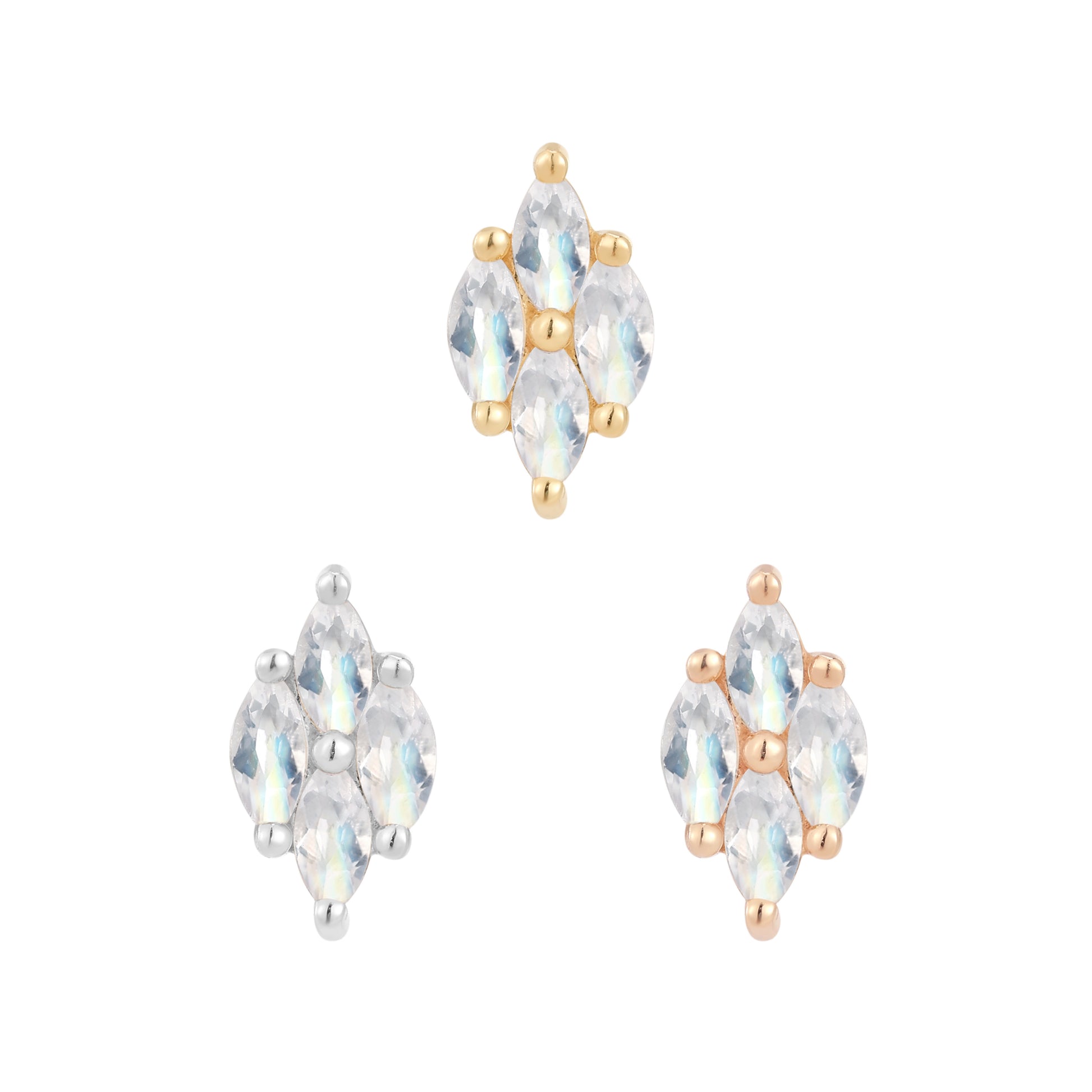 Dream On Threadless End with Rainbow Moonstone Threadless Ends Buddha Jewelry