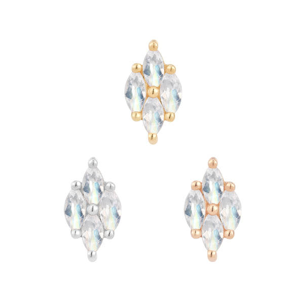 Dream On Threadless End with Rainbow Moonstone Threadless Ends Buddha Jewelry