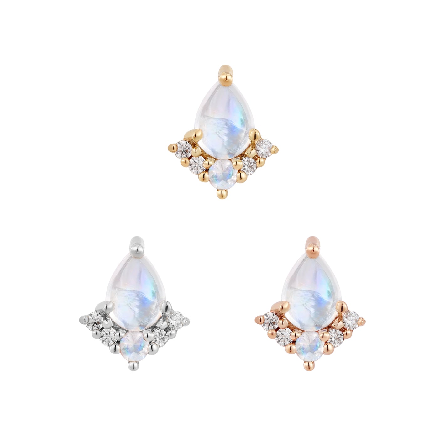 Love Language Threadless End with Rainbow Moonstone Threadless Ends Buddha Jewelry