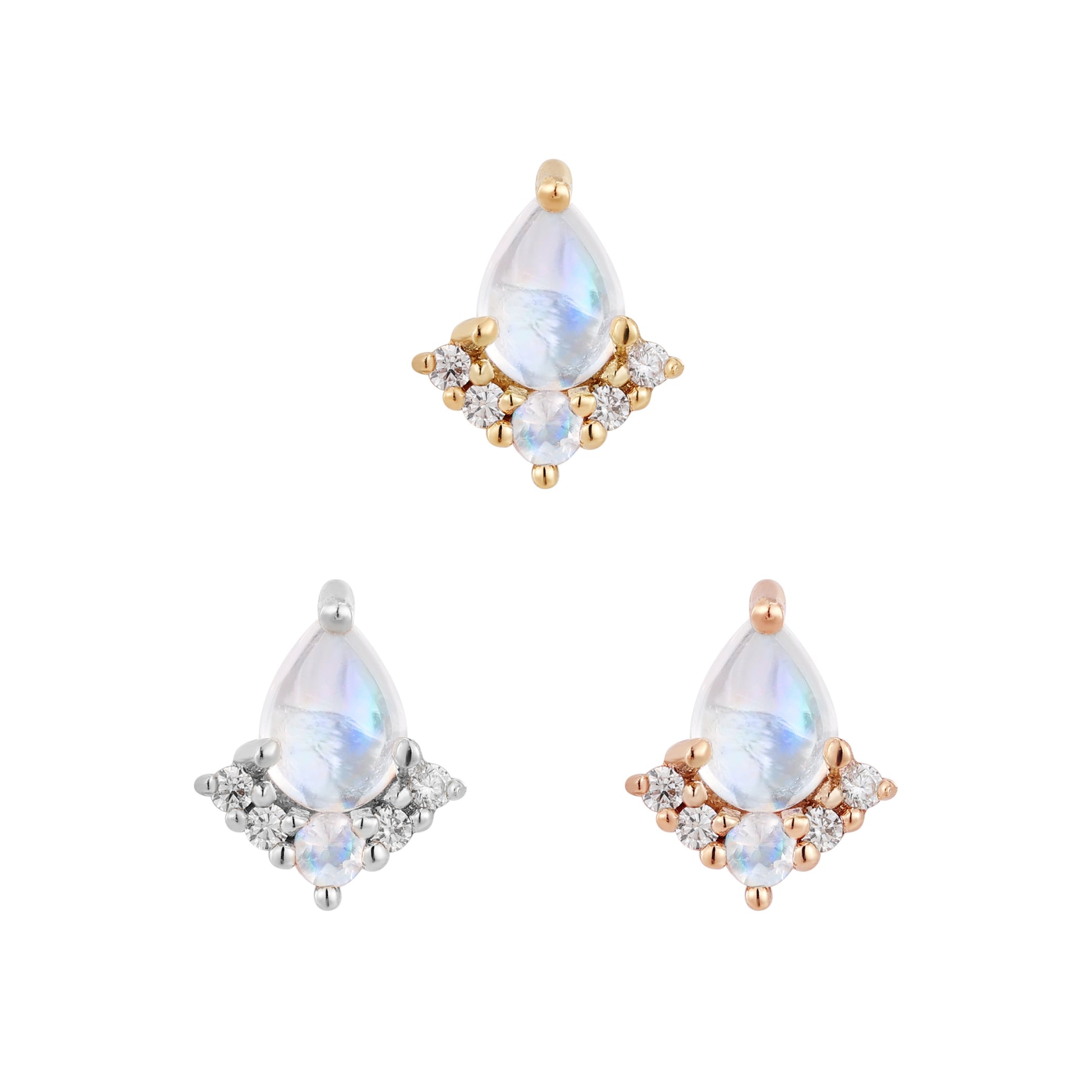 Love Language Threadless End with Rainbow Moonstone Threadless Ends Buddha Jewelry