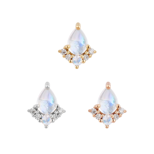 Love Language Threadless End with Rainbow Moonstone Threadless Ends Buddha Jewelry