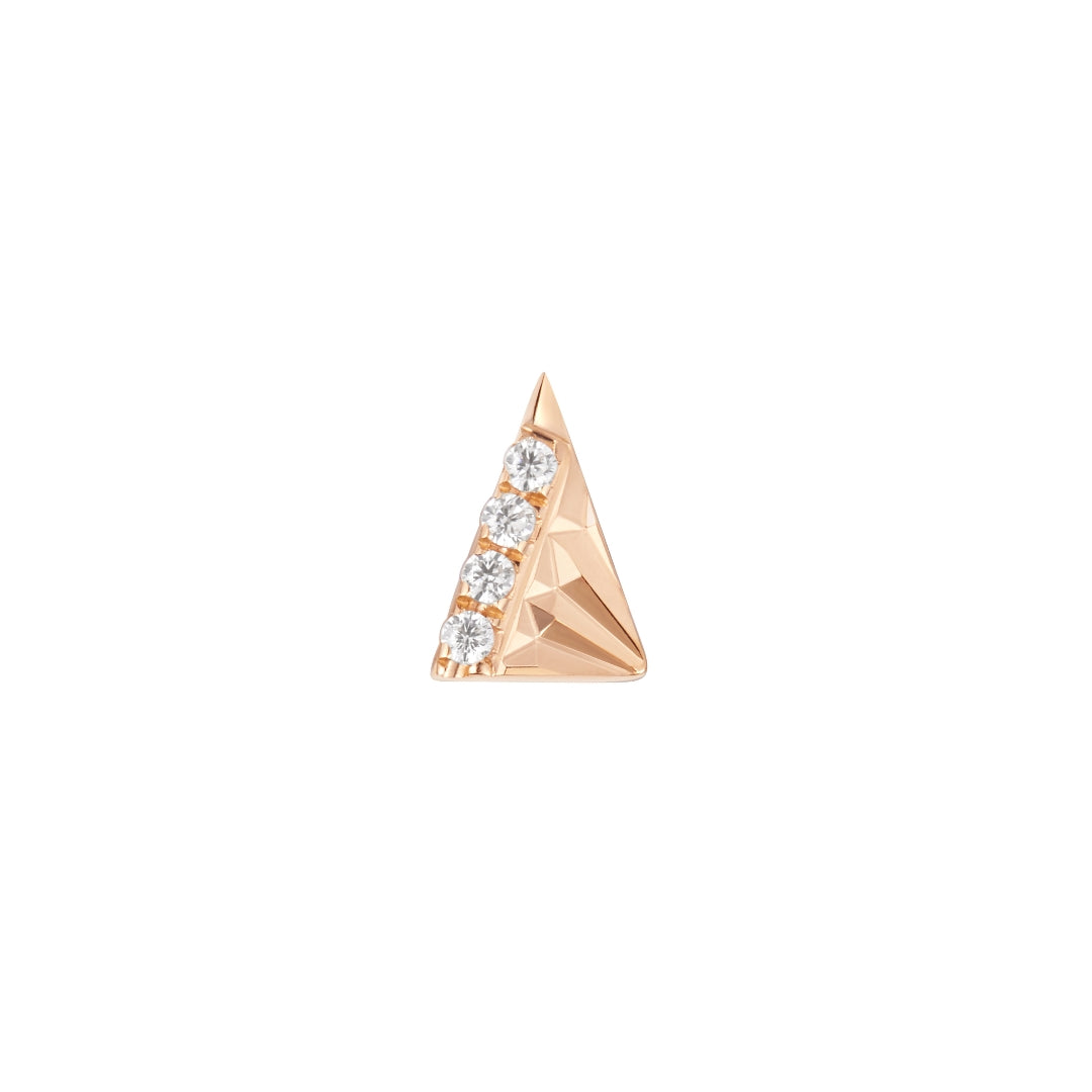 Highlight Threadless End with CZ Threadless Ends Buddha Jewelry 14k Rose Gold