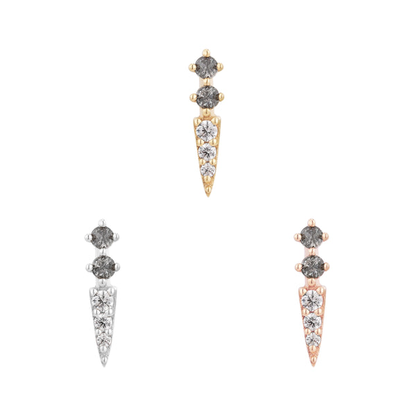 Activated Threadless End with Grey Diamond Threadless Ends Buddha Jewelry