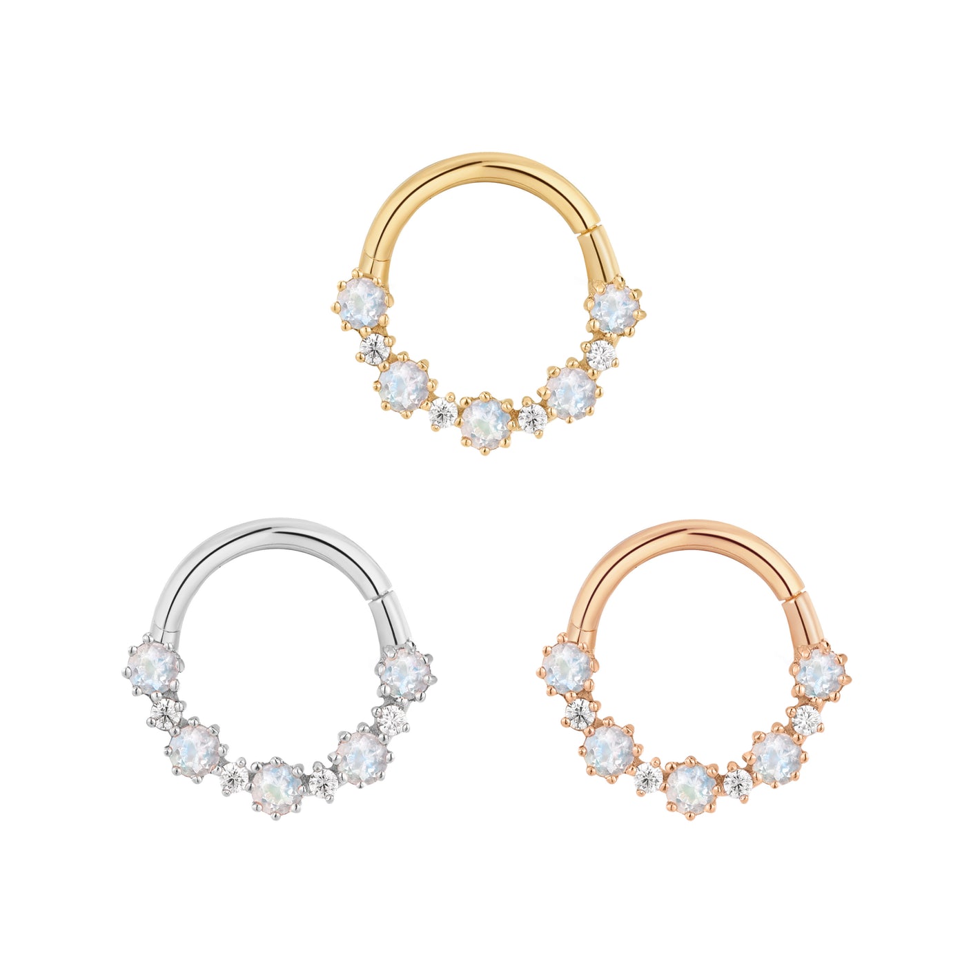 Ariana Clicker with Rainbow Moonstone Clickers Buddha Jewelry