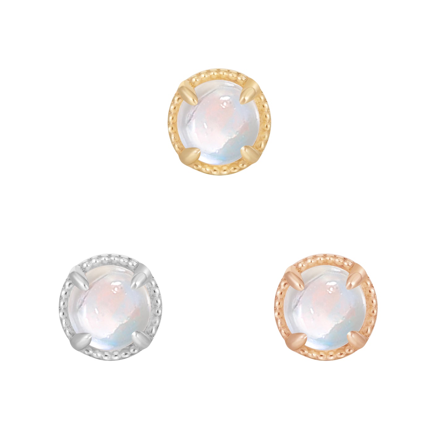 Manifest Threadless End with Rainbow Moonstone Threadless Ends Buddha Jewelry