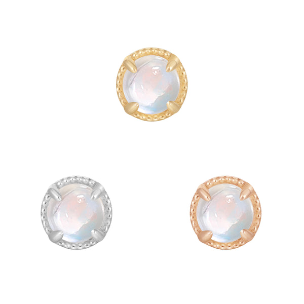 Manifest Threadless End with Rainbow Moonstone Threadless Ends Buddha Jewelry