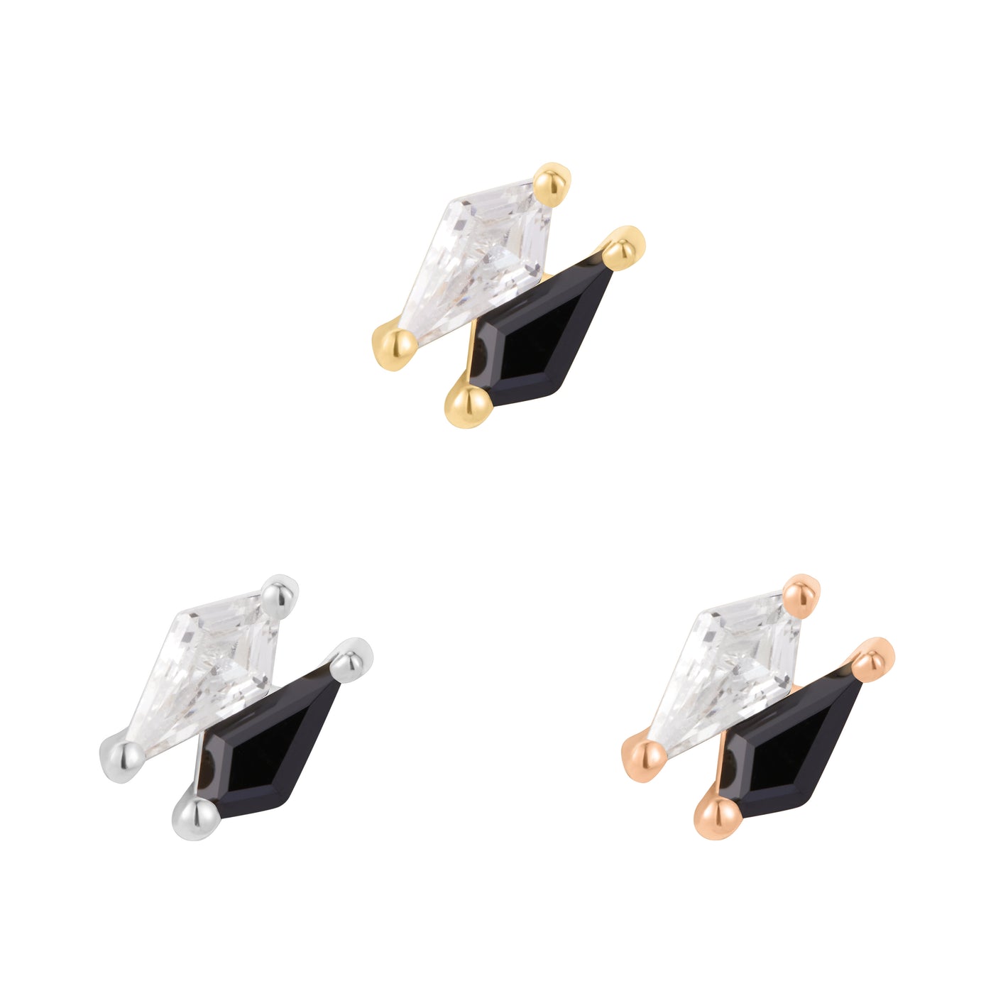 Align Threadless End with Black Spinel Threadless Ends Buddha Jewelry