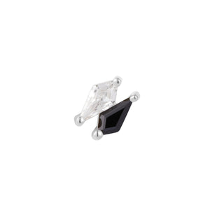 Align - Black Spinel + CZ - Threadless End Threadless Ends Buddha Jewelry White Gold  