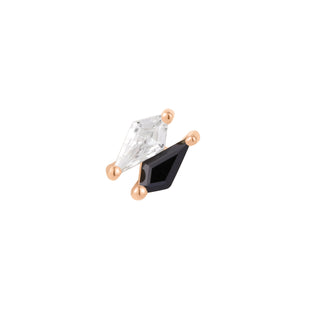 Align - Black Spinel + CZ - Threadless End Threadless Ends Buddha Jewelry Rose Gold  
