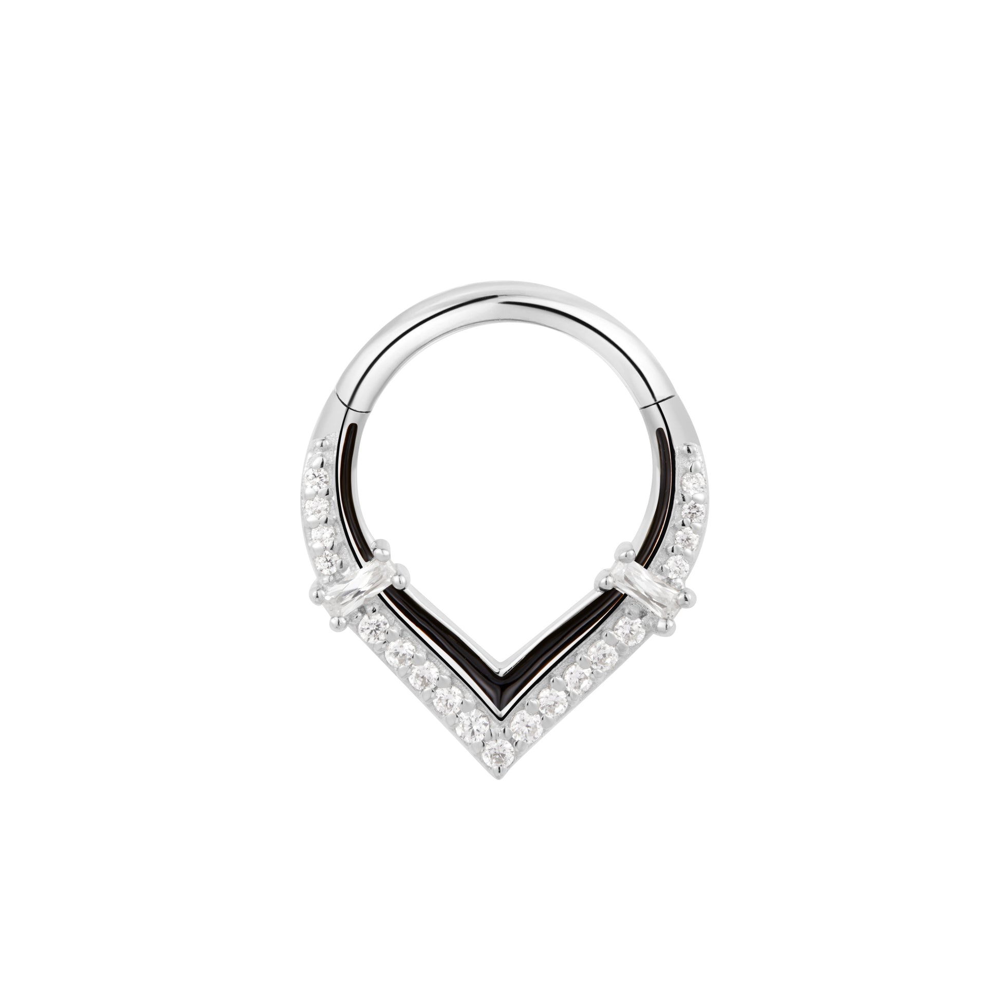 Uprise Clicker with Enamel Clickers Buddha Jewelry 14k White Gold 16g 5/16" (8mm)