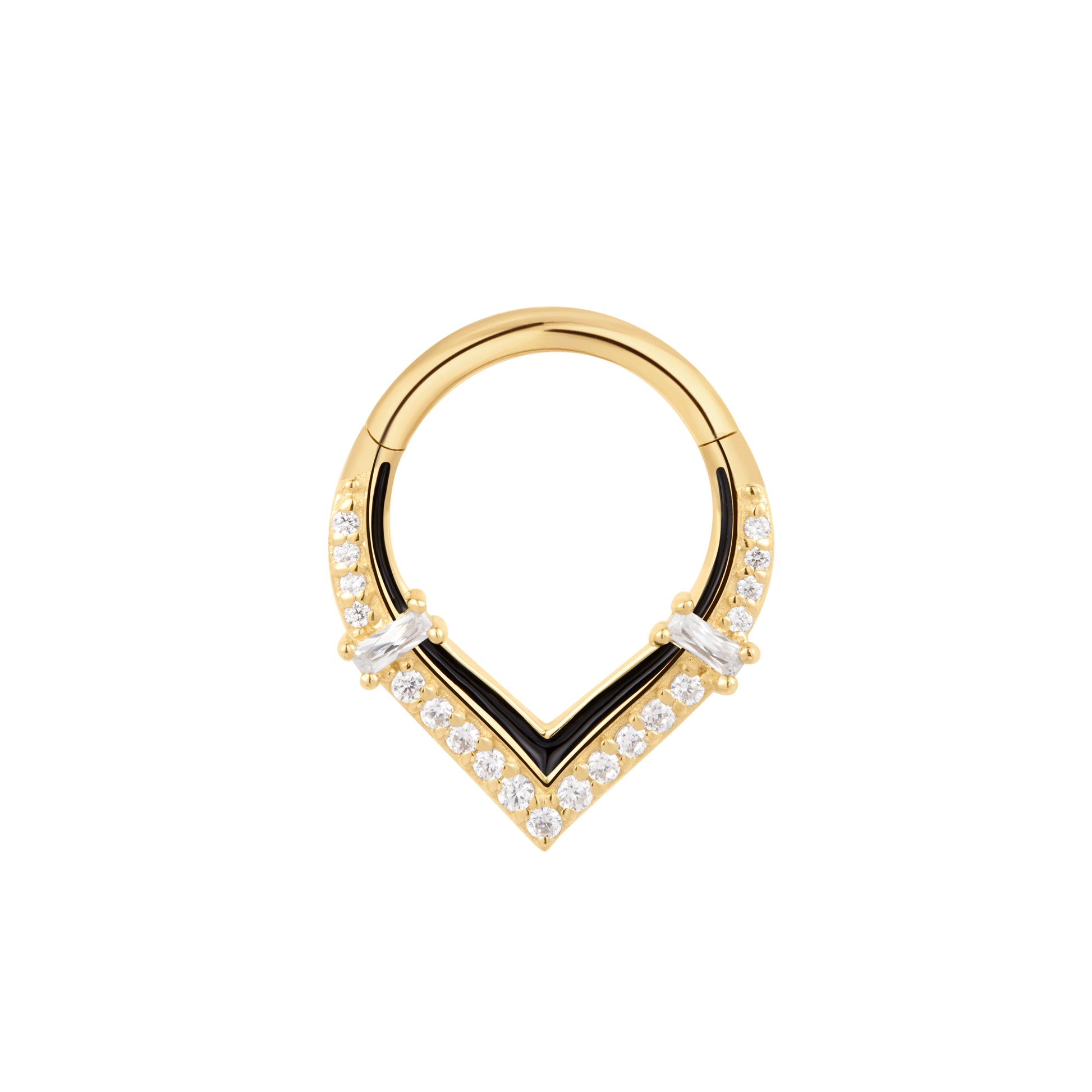 Uprise Clicker with Enamel Clickers Buddha Jewelry 14k Yellow Gold 16g 5/16" (8mm)