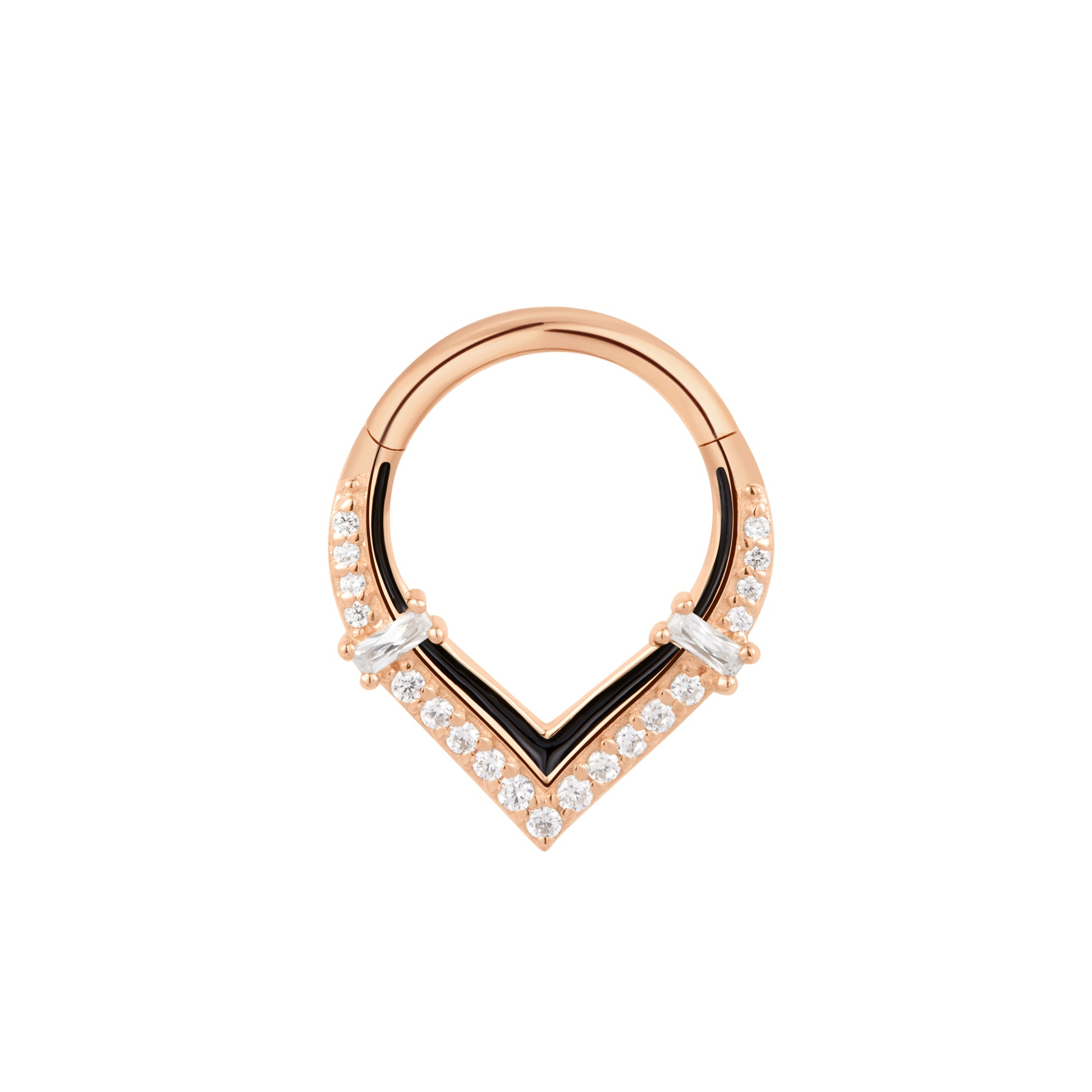 Uprise Clicker with Enamel Clickers Buddha Jewelry 14k Rose Gold 16g 5/16" (8mm)