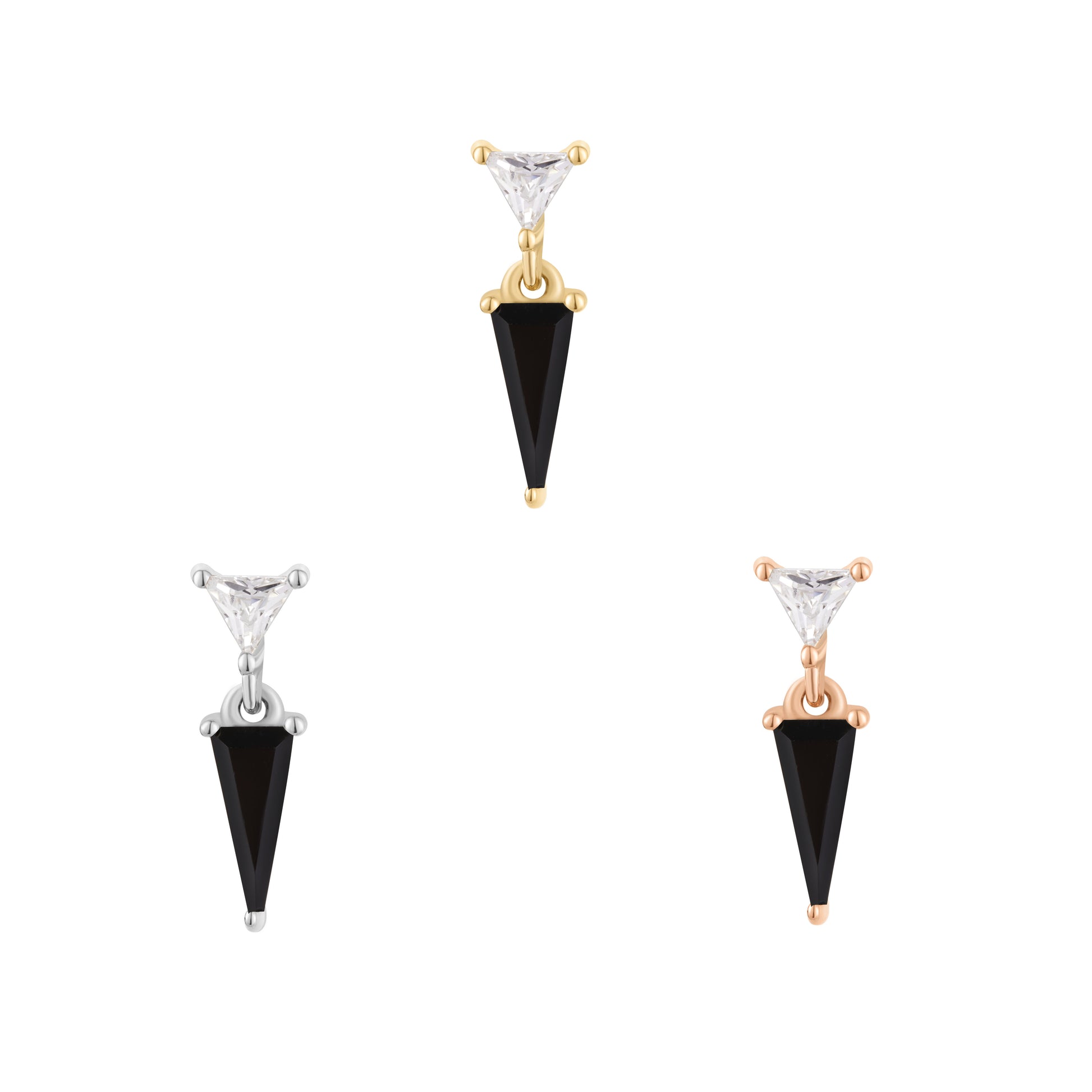 Daring Threadless End with Black Spinel Threadless Ends Buddha Jewelry