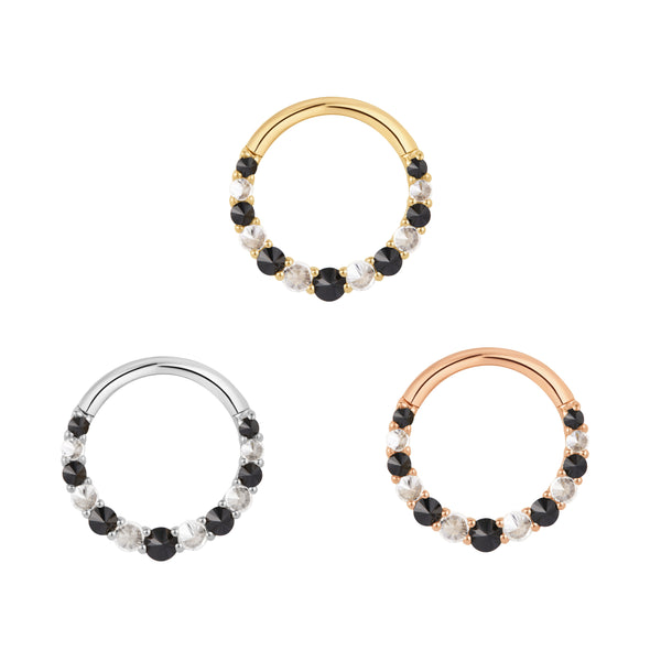 Eclipse Clicker with Reverse Set Black Spinel Clickers Buddha Jewelry