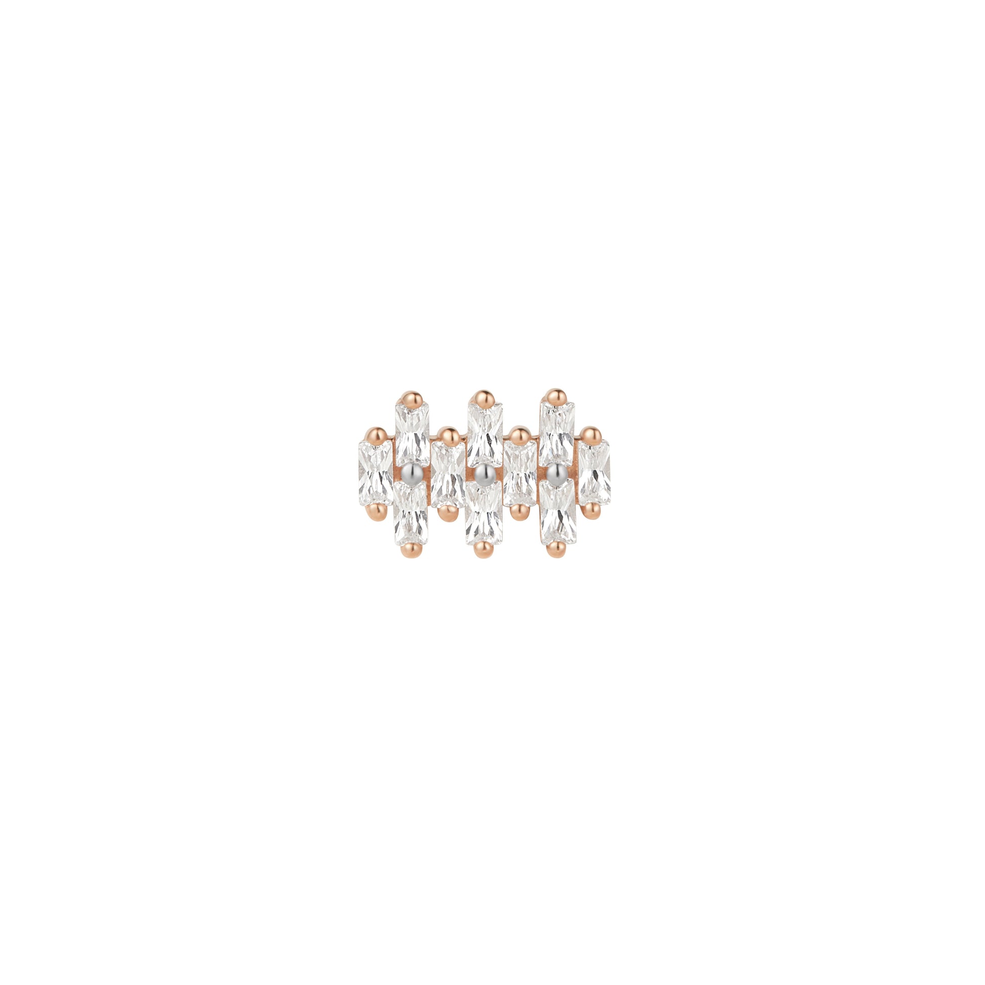 Imagine Threadless End with CZ Threadless Ends Buddha Jewelry 14k Rose Gold