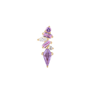 Mixt - Amethyst + Pink Sapphire - Threadless End Threadless Ends Buddha Jewelry Yellow Gold  