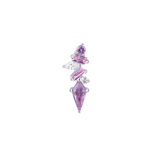 Mixt - Amethyst + Pink Sapphire - Threadless End Threadless Ends Buddha Jewelry White Gold  