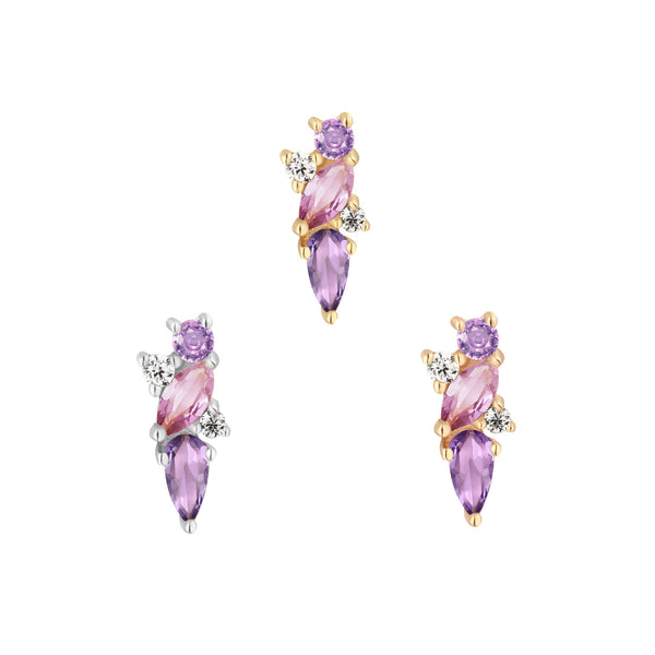 Visionary Threadless End with Amethyst + Pink Sapphire Threadless Ends Buddha Jewelry