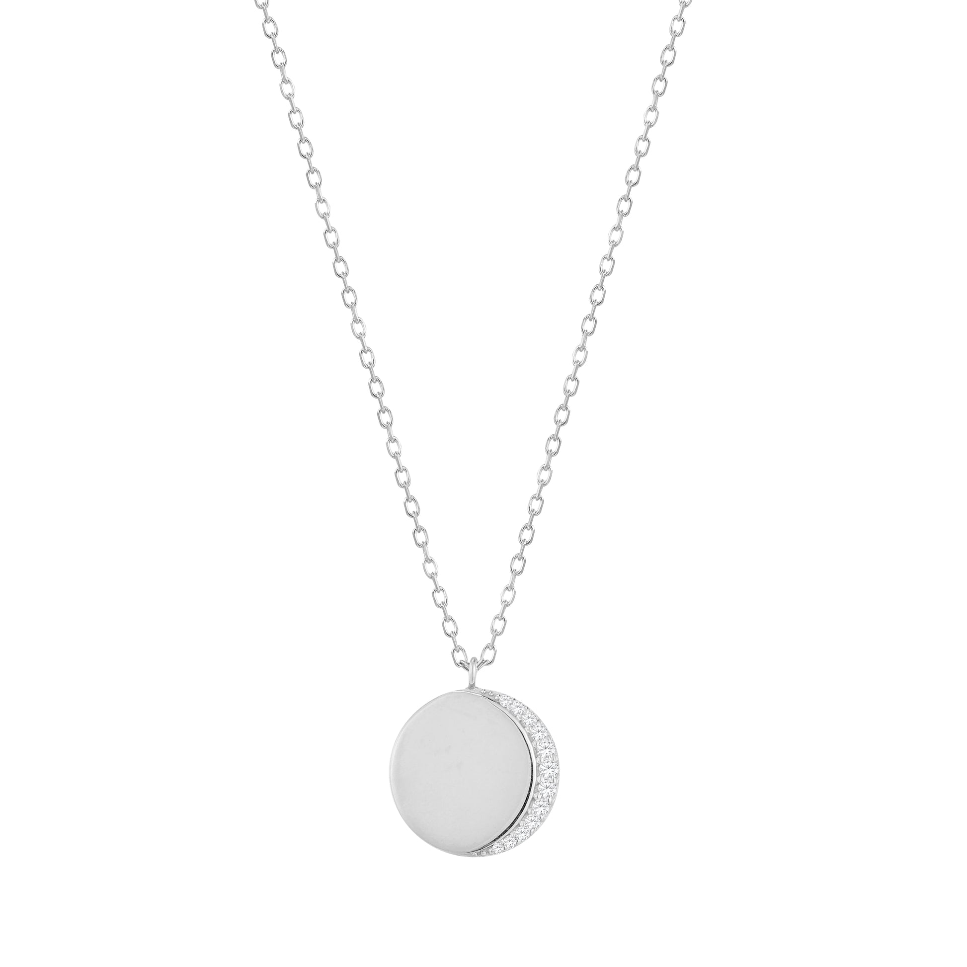 RION x Buddha Jewelry Luna Necklace with Diamond Necklaces RION x Buddha Jewelry 14k White Gold
