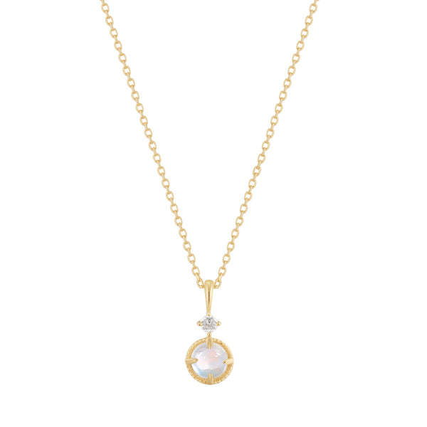 RION x Buddha Jewelry Manifest Necklace with Rainbow Moonstone Necklaces RION x Buddha Jewelry 14k Yellow Gold