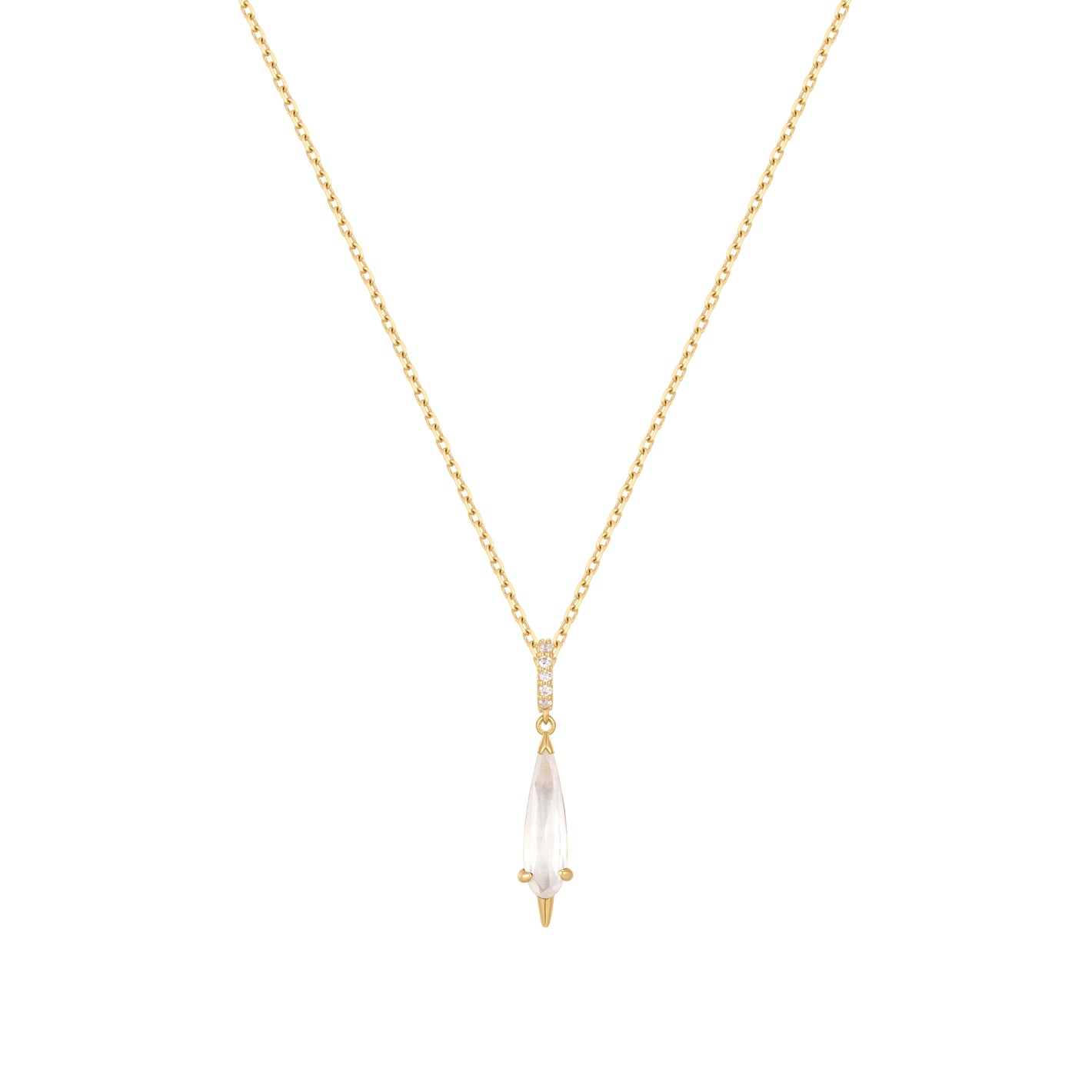 RION x Buddha Jewelry Access Necklace with Moonstone Necklaces RION x Buddha Jewelry 14k Yellow Gold