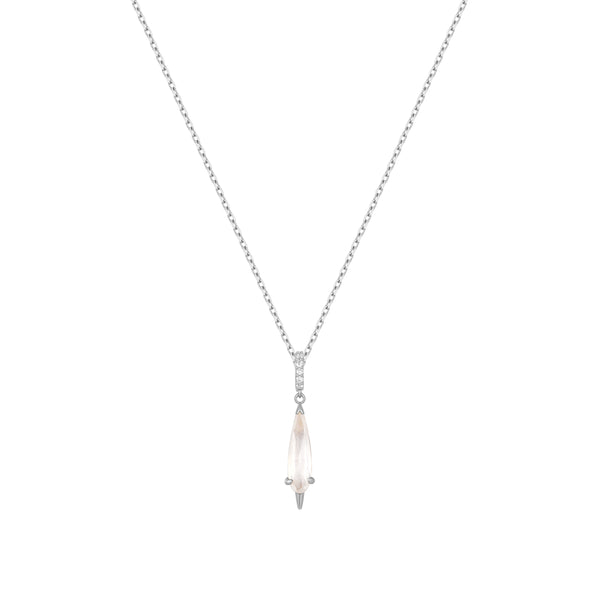 RION x Buddha Jewelry Access Necklace with Moonstone Necklaces RION x Buddha Jewelry 14k White Gold
