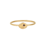 RION x Buddha Jewelry North Star Finger Ring with Blue Sapphire Finger Rings RION x Buddha Jewelry 14k Yellow Gold