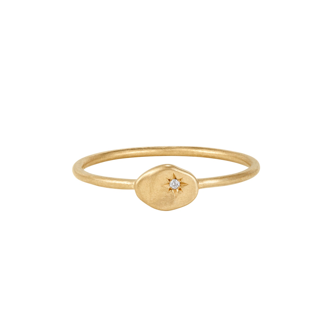 RION x Buddha Jewelry North Star Finger Ring with Diamond Finger Rings RION x Buddha Jewelry 14k Yellow Gold