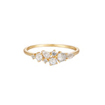 RION x Buddha Jewelry Collection Finger Ring with White Sapphire Finger Rings RION x Buddha Jewelry 14k Yellow Gold