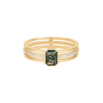 RION x Buddha Jewelry Discovery Finger Ring with Moss Agate Finger Rings RION x Buddha Jewelry 14k Yellow Gold